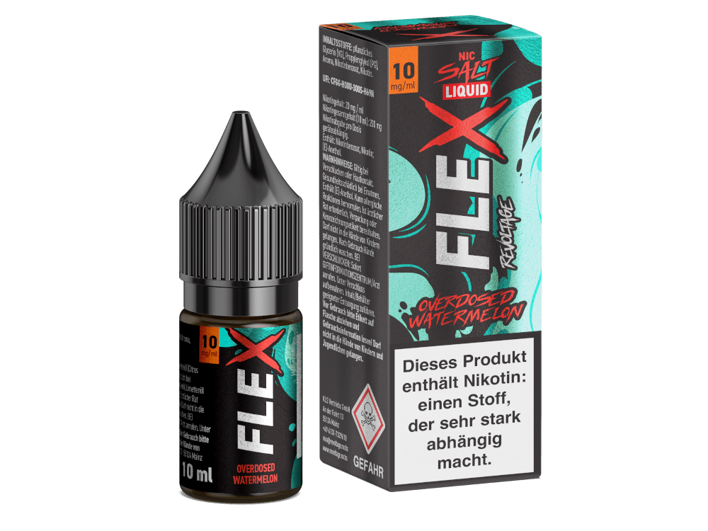 Revoltage - FLEX - Watermelon - 10ml Fertigliquid (Nikotinfrei/Nikotinsalz) - Watermelon 1er Packung 10 mg/ml - Vapes4you