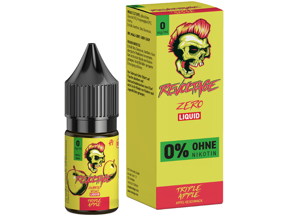 Revoltage - Tripple Apple - 10ml Fertigliquid (Nikotinfrei) - Tripple Apple 1er Packung 0 mg/ml - Vapes4you