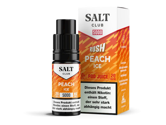 Salt Club - 5000 - Peach Ice - 10ml Fertigliquid (Nikotinsalz) - Peach Ice 1er Packung 20 mg/ml - Vapes4you