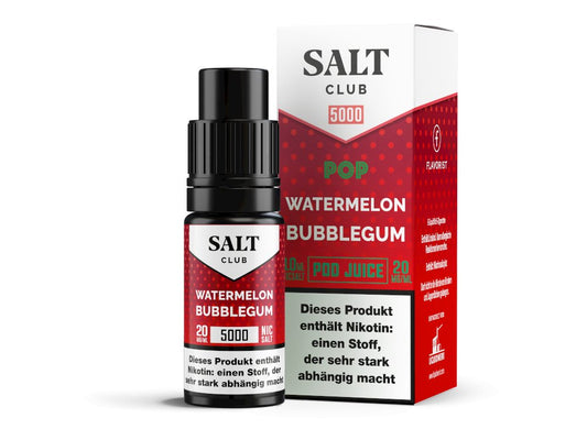 Salt Club - 5000 - Watermelon Bubblegum - 10ml Fertigliquid (Nikotinsalz) - Watermelon Bubblegum 1er Packung 20 mg/ml - Vapes4you