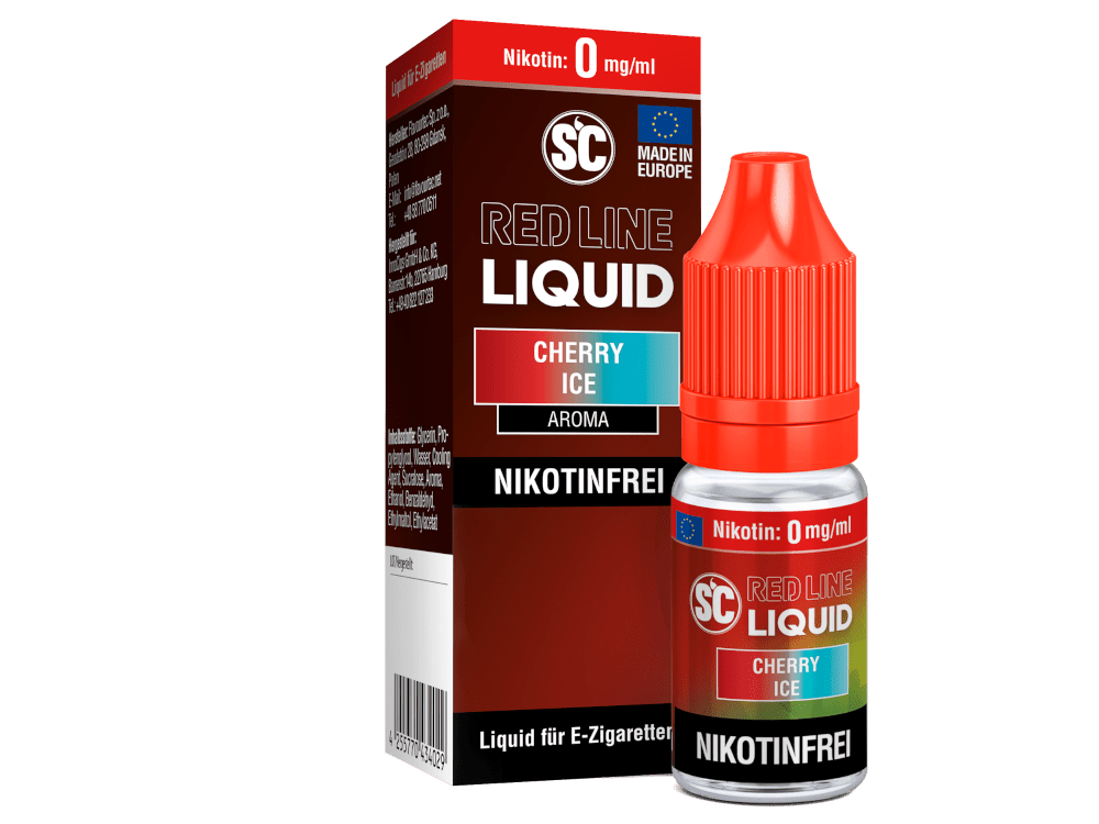 SC - Red Line - Cherry Ice - 10ml Fertigliquid (Nikotinfrei/Nikotinsalz) - 1er Packung 0 mg/ml - Vapes4you