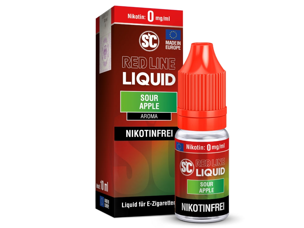SC - Red Line - Sour Apple - 10ml Fertigliquid (Nikotinfrei/Nikotinsalz)