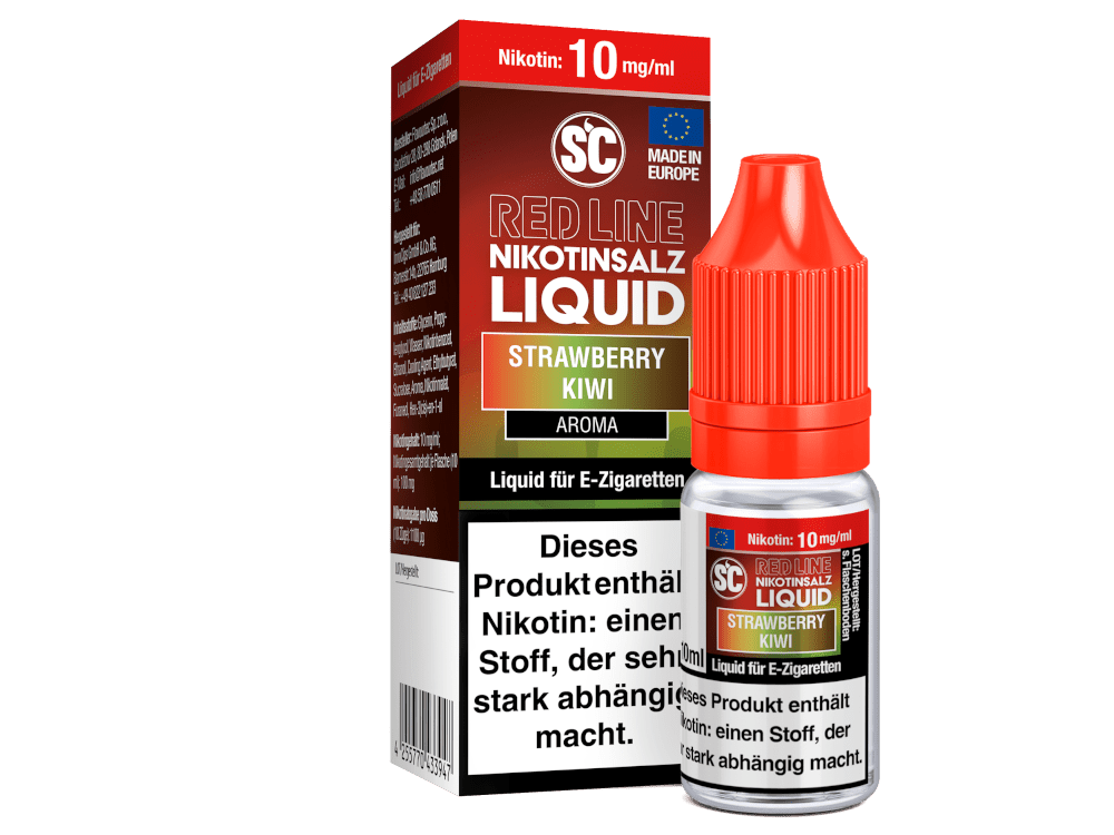 SC - Red Line - Strawberry Kiwi - 10ml Fertigliquid (Nikotinfrei/Nikotinsalz) - 1er Packung 10 mg/ml - Vapes4you