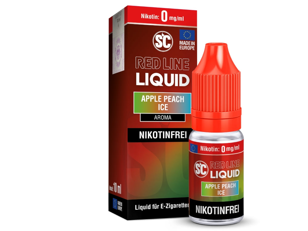 SC - Red Line - Apple Peach Ice - 10ml Fertigliquid (Nikotinfrei/Nikotinsalz)