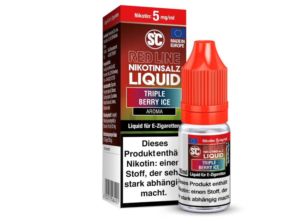 SC - Red Line - Triple Berry Ice - 10ml Fertigliquid (Nikotinfrei/Nikotinsalz)