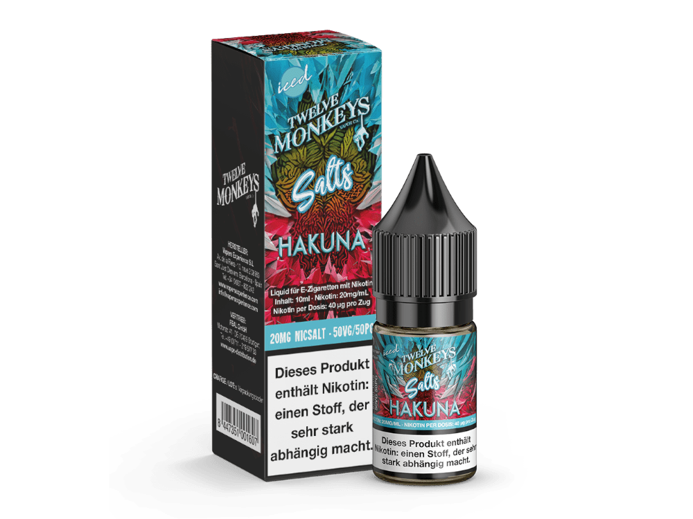 Twelve Monkeys - Iced - Hakuna - 10ml Fertigliquid (Nikotinsalz) - Hakuna 1er Packung 20 mg/ml - Vapes4you