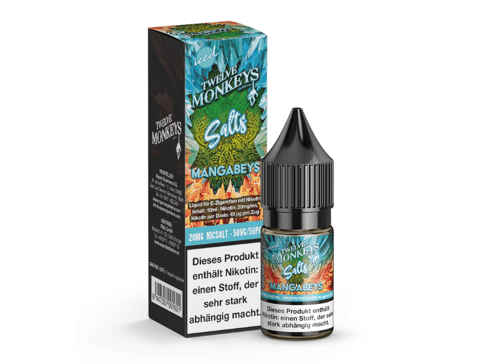 Twelve Monkeys - Iced - Mangabeys - 10ml Fertigliquid (Nikotinsalz) - Mangabeys 1er Packung 20 mg/ml - Vapes4you