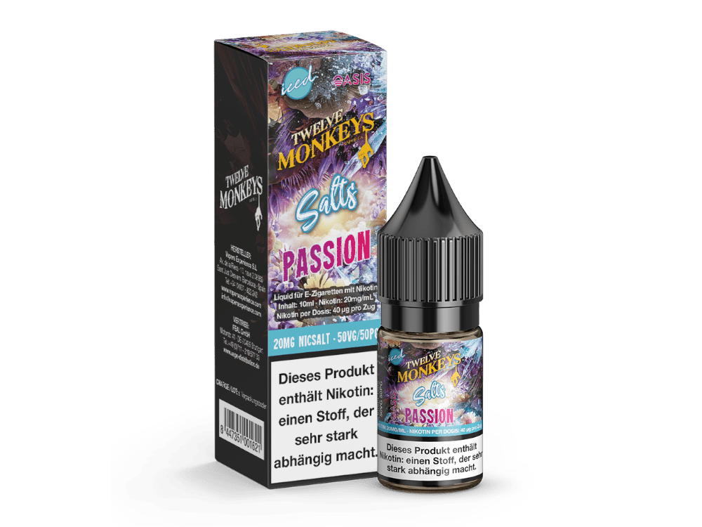 Twelve Monkeys - Iced - Passion - 10ml Fertigliquid (Nikotinsalz) - Passion 1er Packung 20 mg/ml - Vapes4you