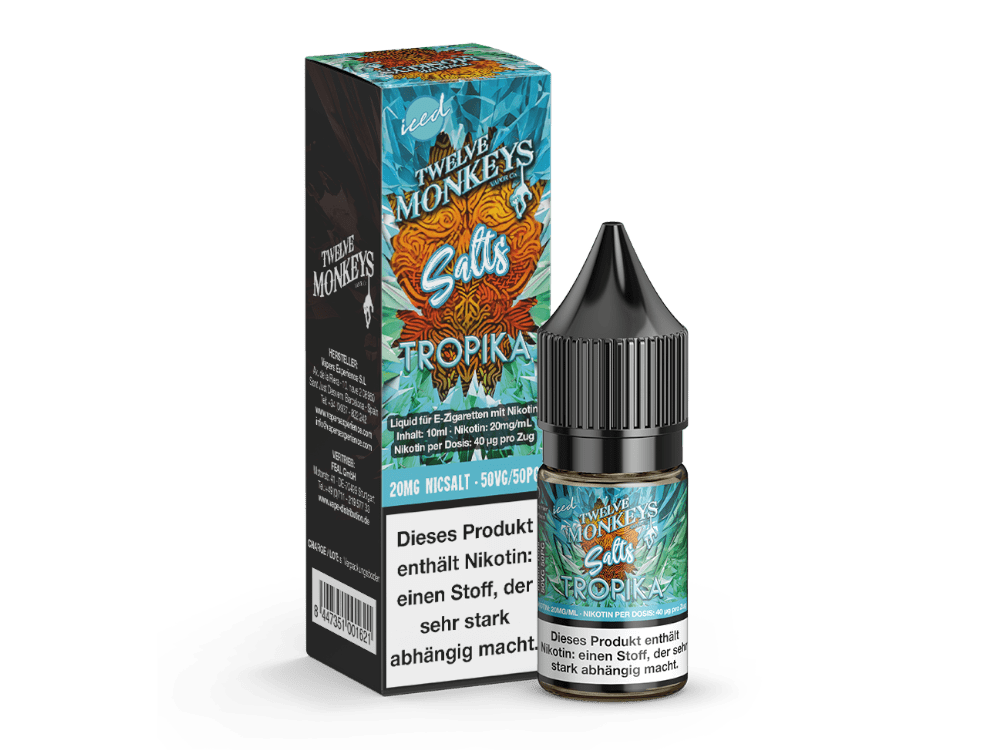 Twelve Monkeys - Iced - Tropika - 10ml Fertigliquid (Nikotinsalz) - Tropika 1er Packung 20 mg/ml - Vapes4you