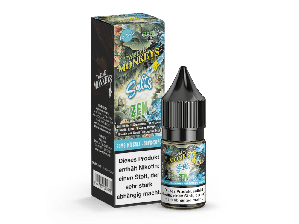 Twelve Monkeys - Iced - Zen - 10ml Fertigliquid (Nikotinsalz) - Zen 1er Packung 20 mg/ml - Vapes4you