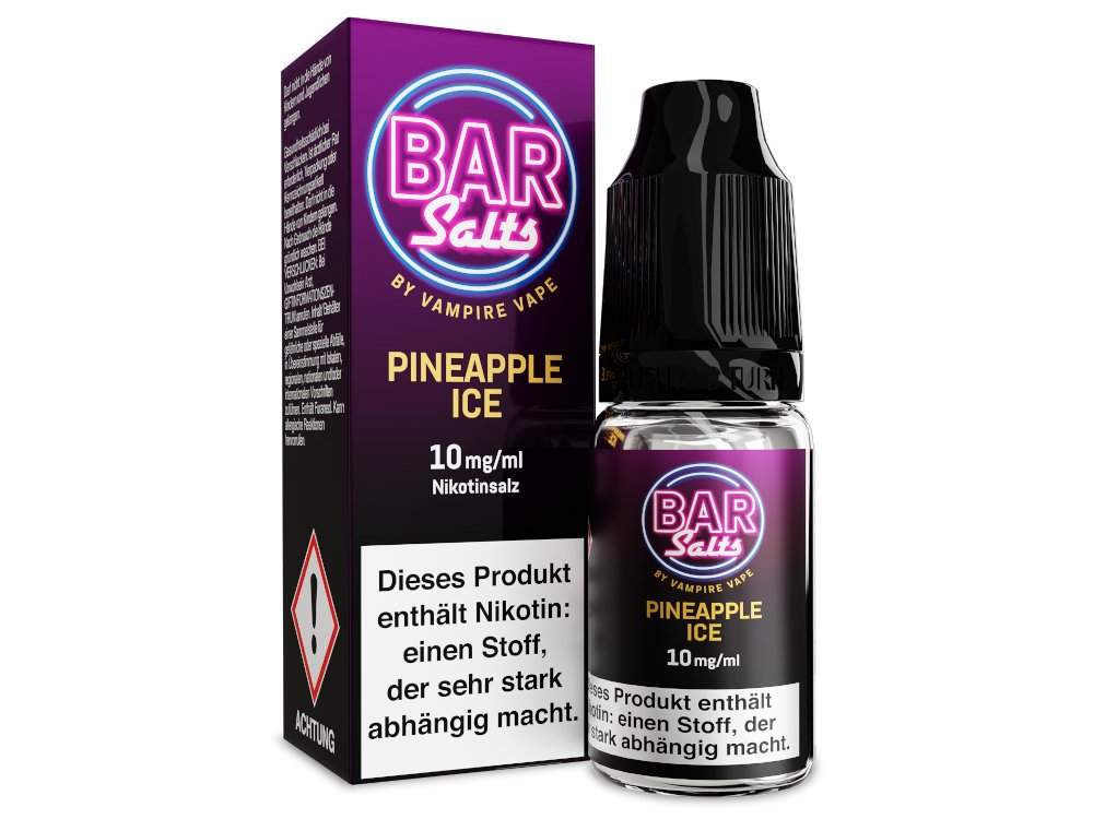 Vampire Vape - Bar Salts Pineapple Ice - 10ml Fertigliquid (Nikotinsalz) - Pineapple Ice 1er Packung 10 mg/ml - Vapes4you