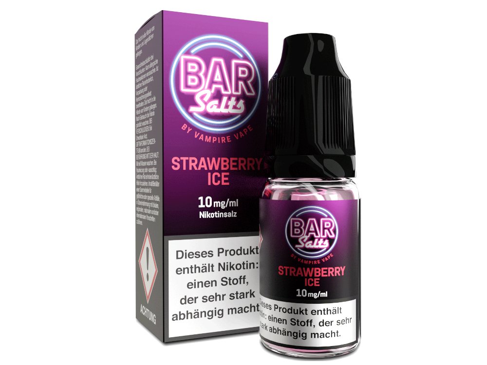 Vampire Vape - Bar Salts Strawberry Ice - 10ml Fertigliquid (Nikotinsalz) - Strawberry Ice 1er Packung 10 mg/ml - Vapes4you