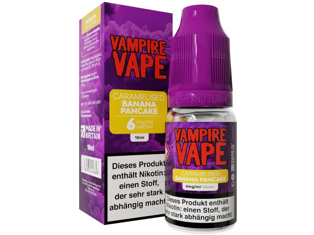 Vampire Vape - Dessert Collection - Caramelised Banana Pancake - 10ml Fertigliquid (Nikotin)