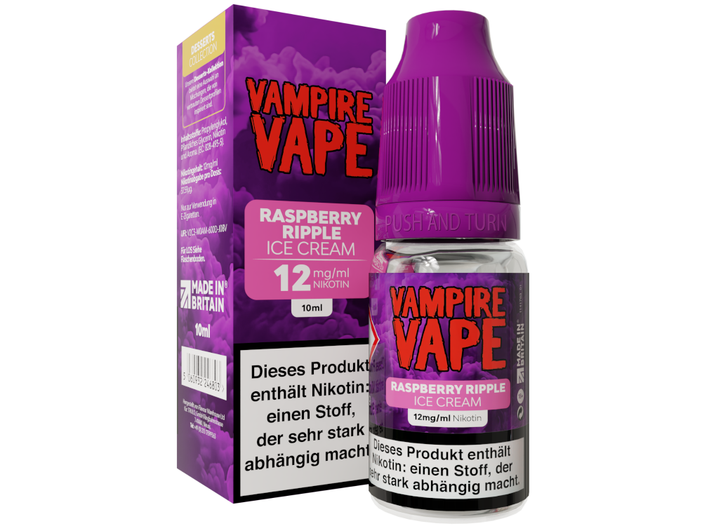 Vampire Vape - Dessert Collection - Raspberry Ripple Ice Cream - 10ml Fertigliquid (Nikotin)