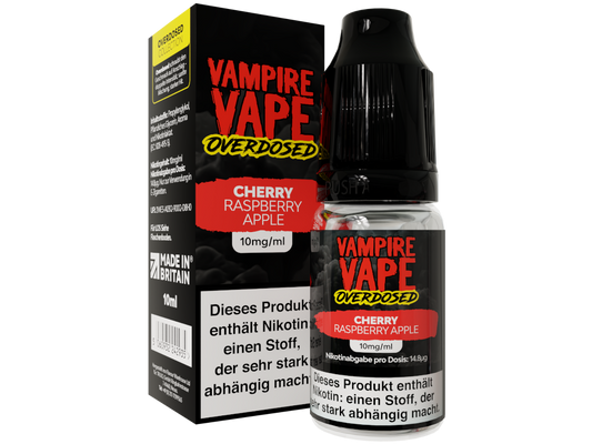 Vampire Vape Overdosed - Cherry Raspberry Apple - 10ml Fertigliquid (Nikotinsalz)