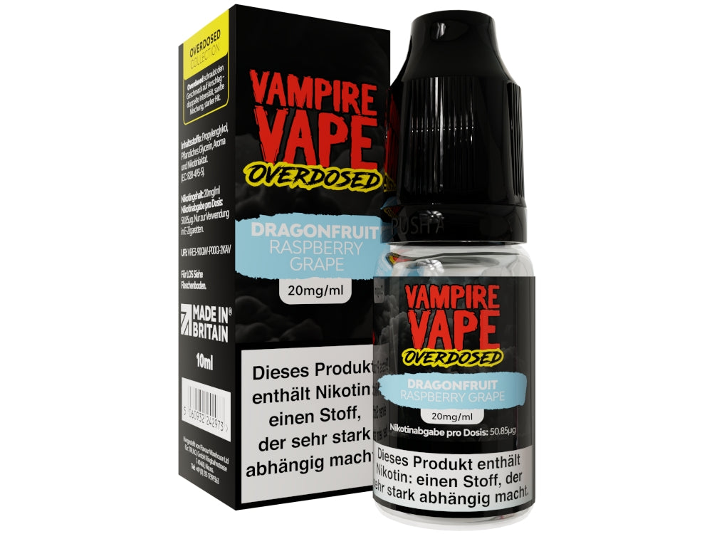 Vampire Vape Overdosed - Dragonfruit Raspberry Grape - 10ml Fertigliquid (Nikotinsalz)