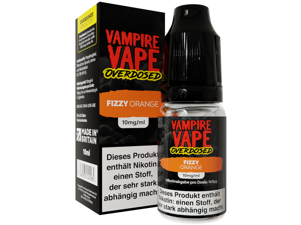 Vampire Vape Overdosed - Fizzy Orange - 10ml Fertigliquid (Nikotinsalz)