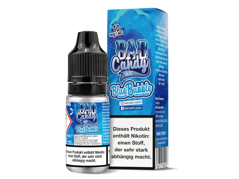 Bad Candy Liquids - Blue Bubble - 10ml Fertigliquid (Nikotinsalz) - 1er Packung 10 mg/ml - Vapes4you