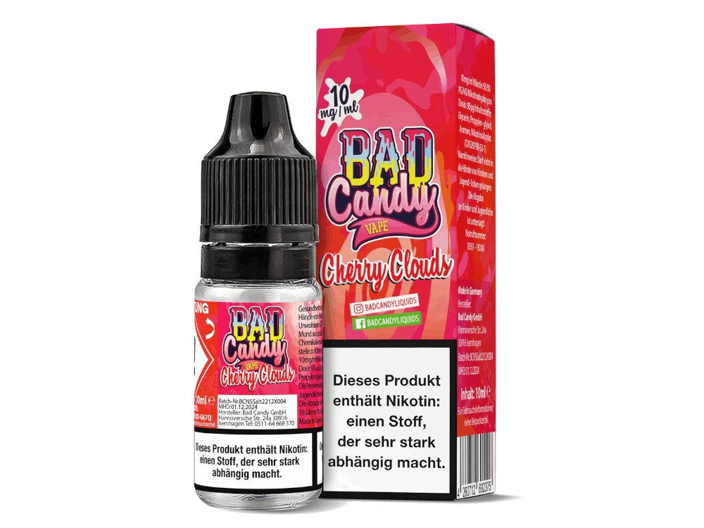 Bad Candy Liquids - Cherry Cloud - 10ml Fertigliquid (Nikotinsalz) - 1er Packung 10 mg/ml - Vapes4you
