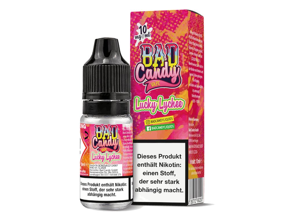 Bad Candy Liquids - Lucky Lychee - 10ml Fertigliquid (Nikotinsalz) - 1er Packung 10 mg/ml - Vapes4you
