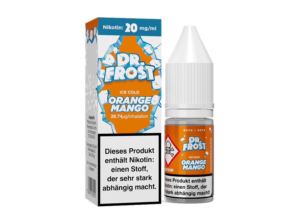 Dr. Frost Ice Cold - Orange Mango - 10ml Fertigliquid (Nikotinsalz) - Orange Mango 1er Packung 20 mg/ml- Vapes4you