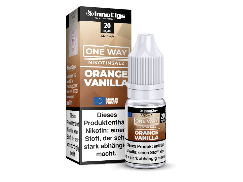 InnoCigs - One Way - Orange Vanilla - 10ml Fertigliquid (Nikotinsalz) - 1er Packung 0 mg/ml - Vapes4you
