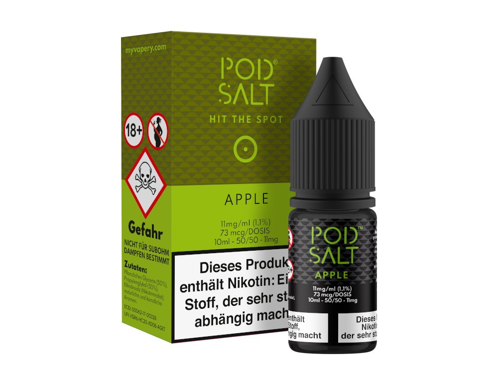 Pod Salt - Apple - 10ml Fertigliquid (Nikotinsalz) - 1er Packung 11 mg/ml - Vapes4you