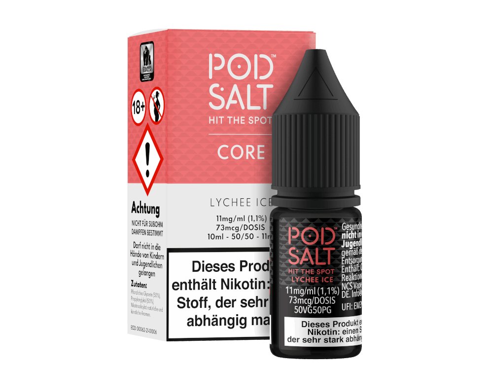 Pod Salt Core - Lychee Ice - 10ml Fertigliquid (Nikotinsalz) - 1er Packung 11 mg/ml - Vapes4you