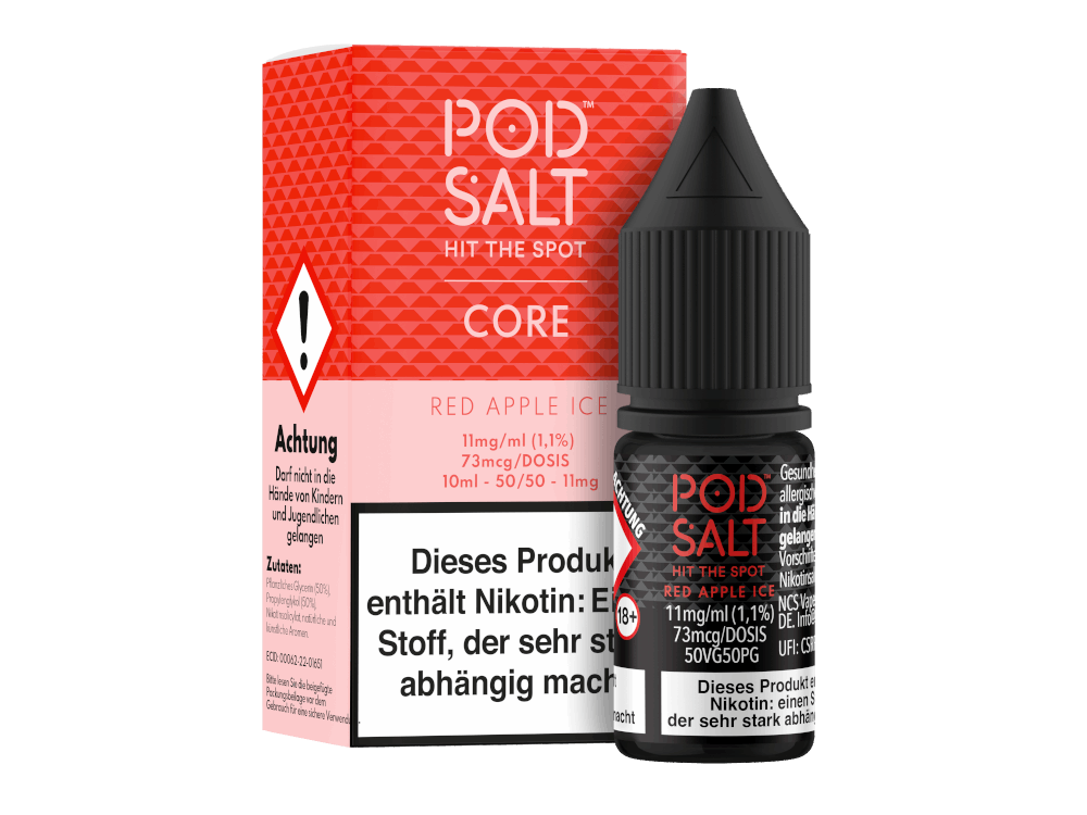Pod Salt Core - Red Apple Ice - 10ml Fertigliquid (Nikotinsalz) - 1er Packung 11 mg/ml - Vapes4you