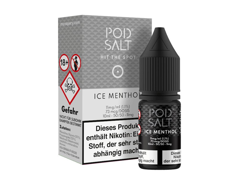 Pod Salt - Ice Menthol - 10ml Fertigliquid (Nikotinsalz) - 1er Packung 11 mg/ml - Vapes4you