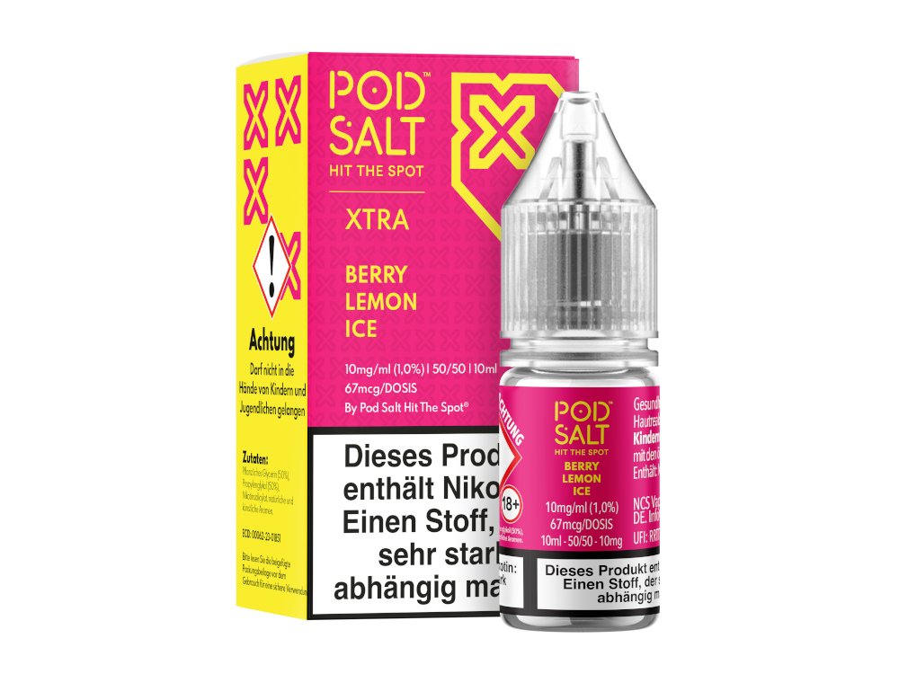 Pod Salt X - Berry Lemon Ice - 10ml Fertigliquid (Nikotinsalz) - Berry Lemon Ice 1er Packung 10 mg/ml- Vapes4you