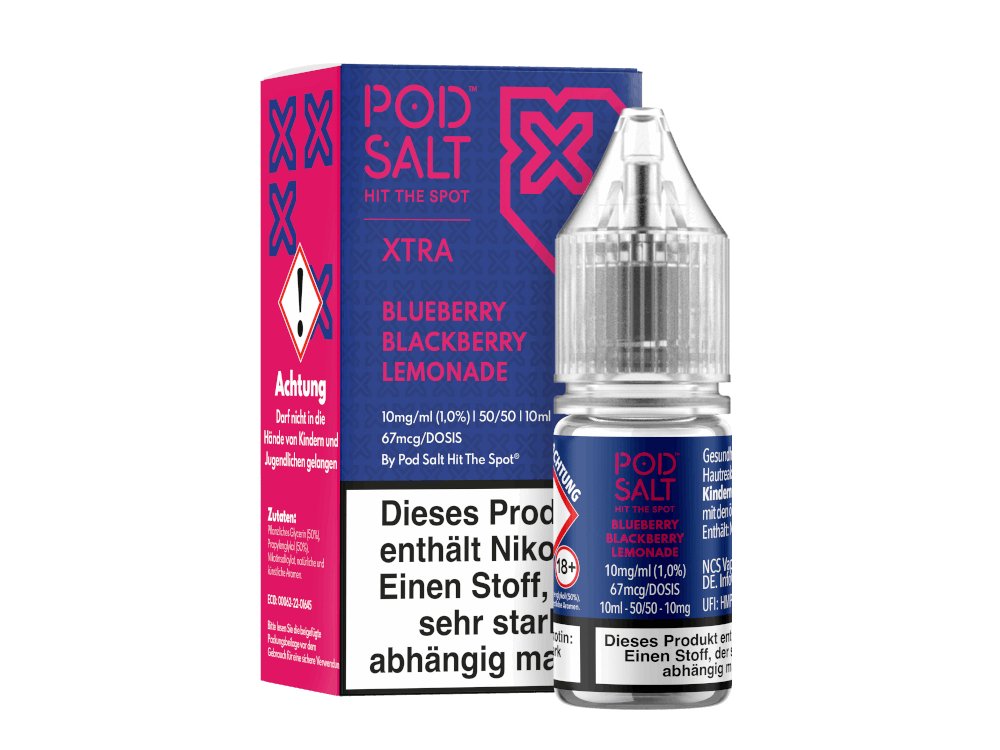 Pod Salt X - Blueberry Blackberry Lemonade - 10ml Fertigliquid (Nikotinsalz) - 1er Packung 10 mg/ml - Vapes4you