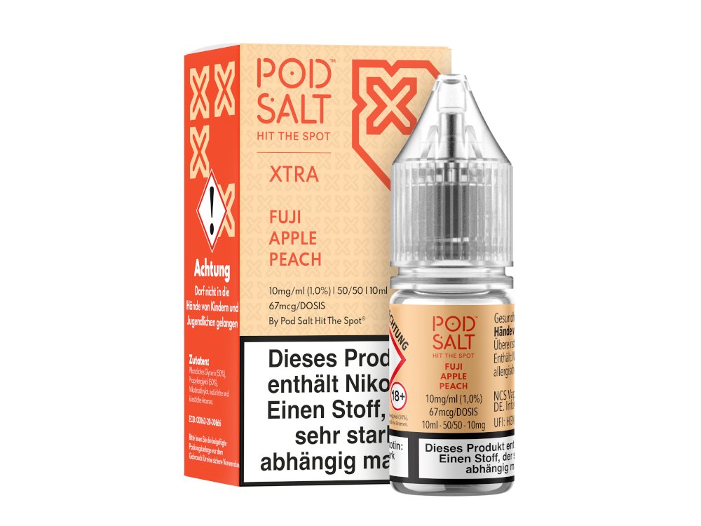 Pod Salt X - Fuji Apple Peach - 10ml Fertigliquid (Nikotinsalz) - 1er Packung 10 mg/ml - Vapes4you