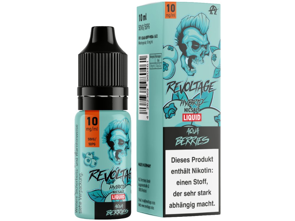 Revoltage - Aqua Berries - 10ml Fertigliquid (Hybrid Nikotinsalz) - Aqua Berries 1er Packung 10 mg/ml- Vapes4you