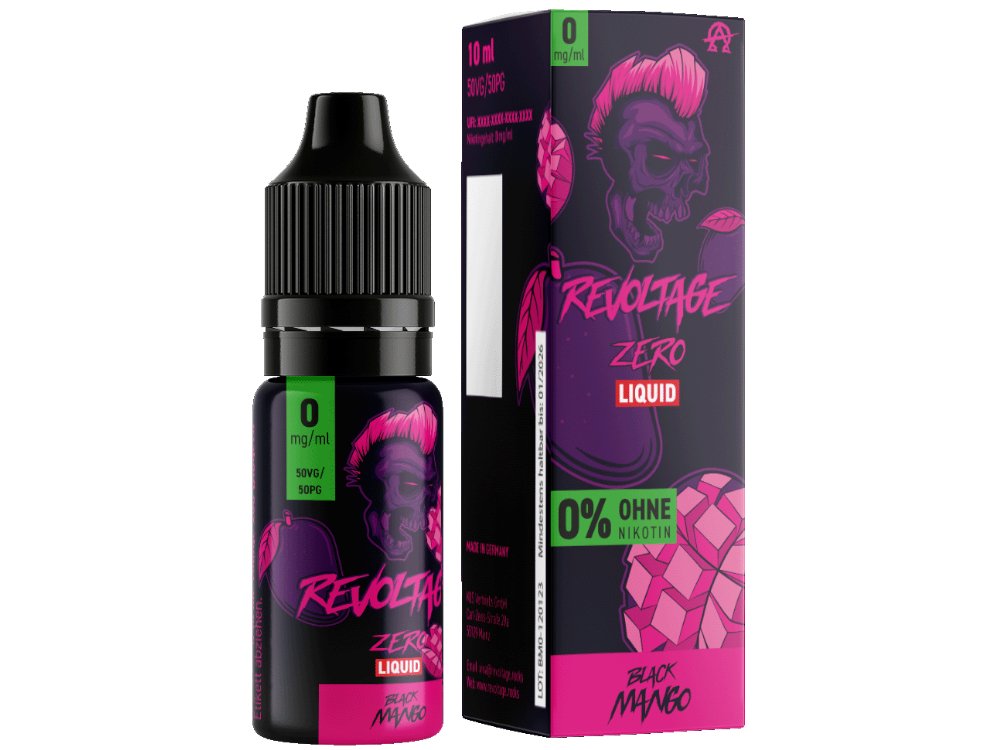 Revoltage - Black Mango - 10ml Fertigliquid (Nikotinfrei/Hybrid Nikotinsalz) - Black Mango 1er Packung 0 mg/ml- Vapes4you