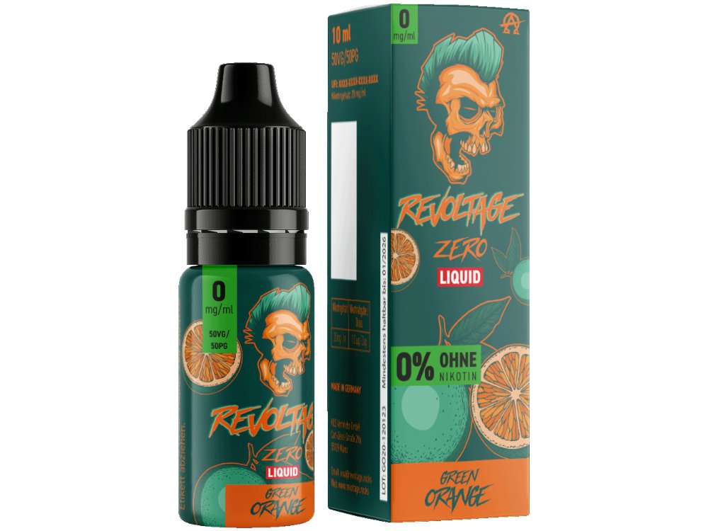 Revoltage - Green Orange - 10ml Fertigliquid (Nikotinfrei/Hybrid Nikotinsalz) - 1er Packung 10 mg/ml - Vapes4you