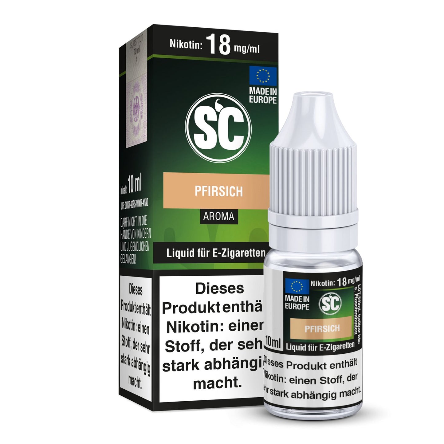 SC - Pfirsich - 10ml Fertigliquid (Nikotinfrei/Nikotin) - 1er Packung 0 mg/ml - Vapes4you