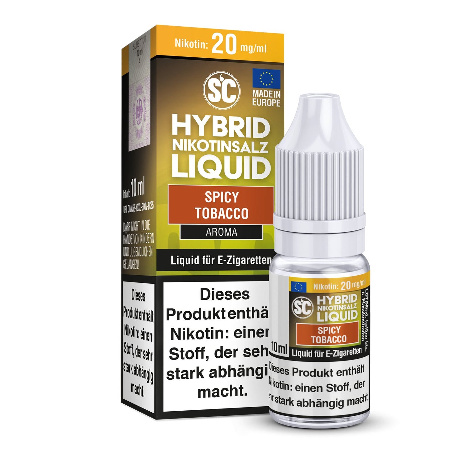 SC - Spicy Tobacco - 10ml Fertigliquid (Hybrid Nikotinsalz) - 1er Packung 20 mg/ml - Vapes4you