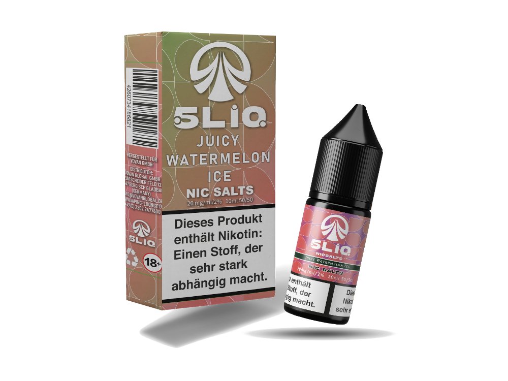 5LIQ - Juicy Watermelon Ice - 10ml Fertigliquid (Nikotinsalz) - Juicy Watermelon Ice 1er Packung - Vapes4you