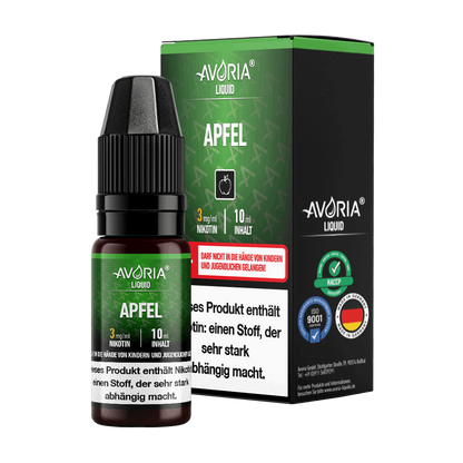 Avoria - Apfel - 10ml Fertigliquid (Nikotinfrei/Nikotin)
