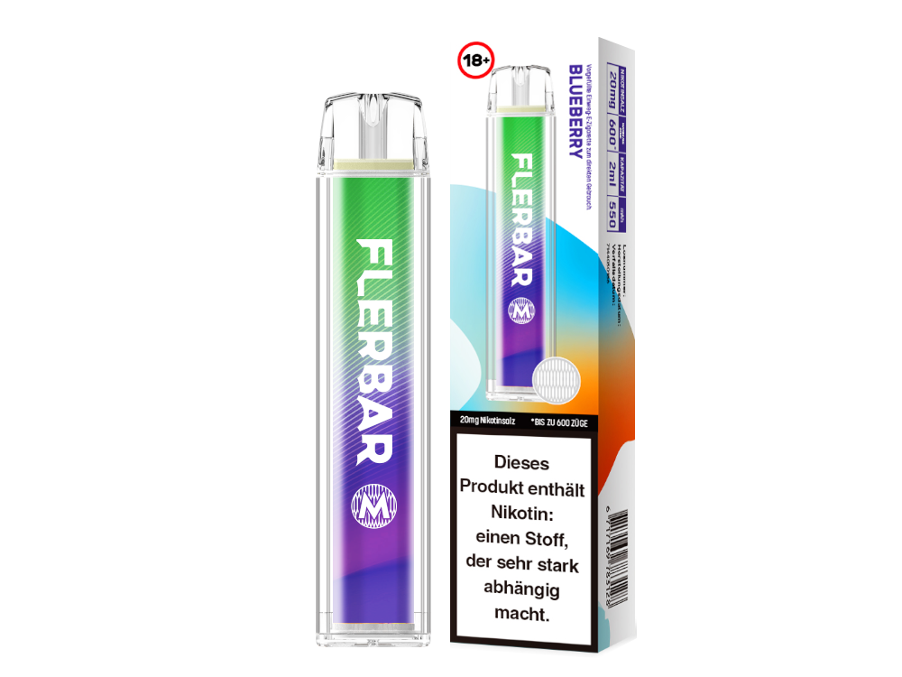 Flerbar - M - Einweg E-Zigarette (Nikotin) - Apple Ice 1er Packung 20 mg/ml- Vapes4you