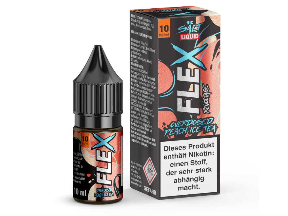 Revoltage - FLEX - Peach Ice Tea - 10ml Fertigliquid (Nikotinfrei/Nikotinsalz)