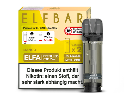 Elf Bar - Elfa - 2ml Prefilled Pods (2 Stück pro Packung)