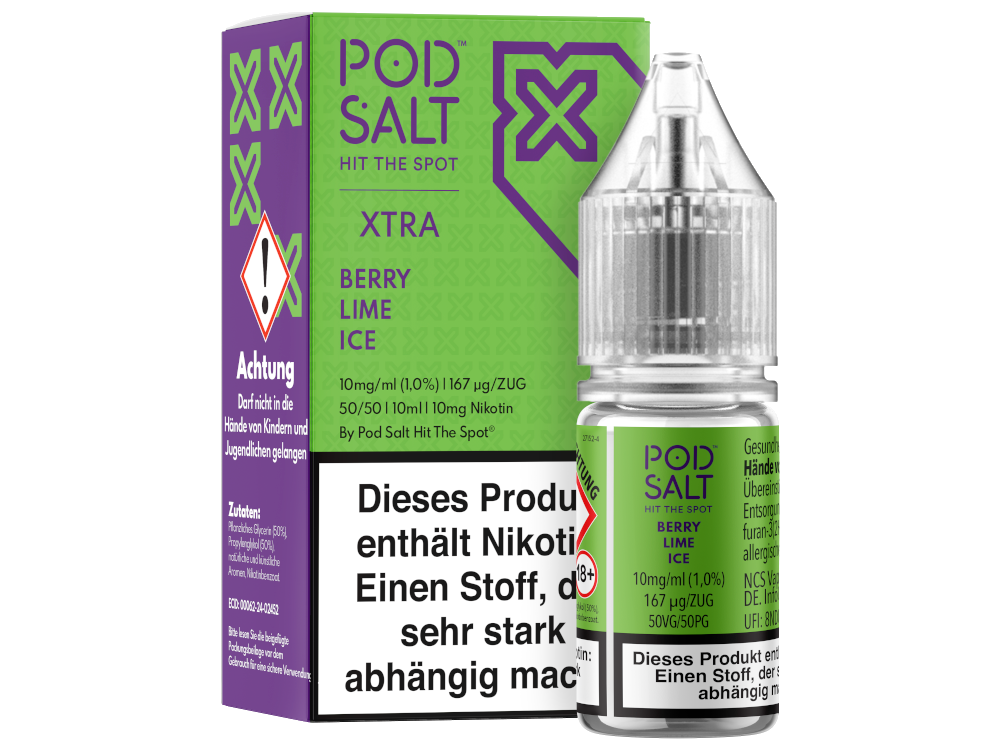 Pod Salt X - Berry Lime Ice - 10ml Fertigliquid (Nikotinsalz)