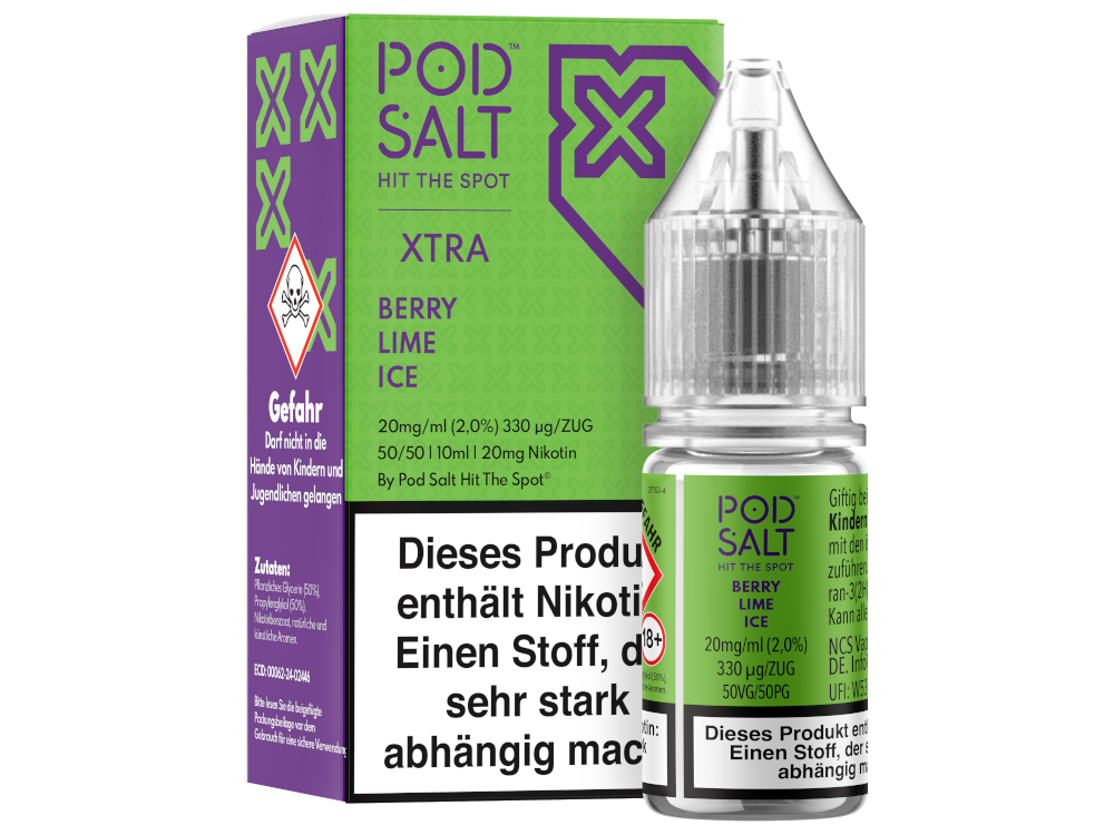 Pod Salt X - Berry Lime Ice - 10ml Fertigliquid (Nikotinsalz)