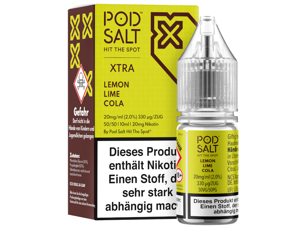 Pod Salt X - Lemon Lime Cola - 10ml Fertigliquid (Nikotinsalz)