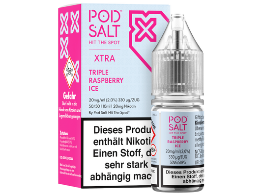 Pod Salt X - Triple Raspberry Ice - 10ml Fertigliquid (Nikotinsalz)