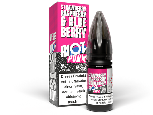 Riot Squad - PUNX - Strawberry, Raspberry & Blueberry - 10ml Fertigliquid (Hybrid Nikotinsalz)