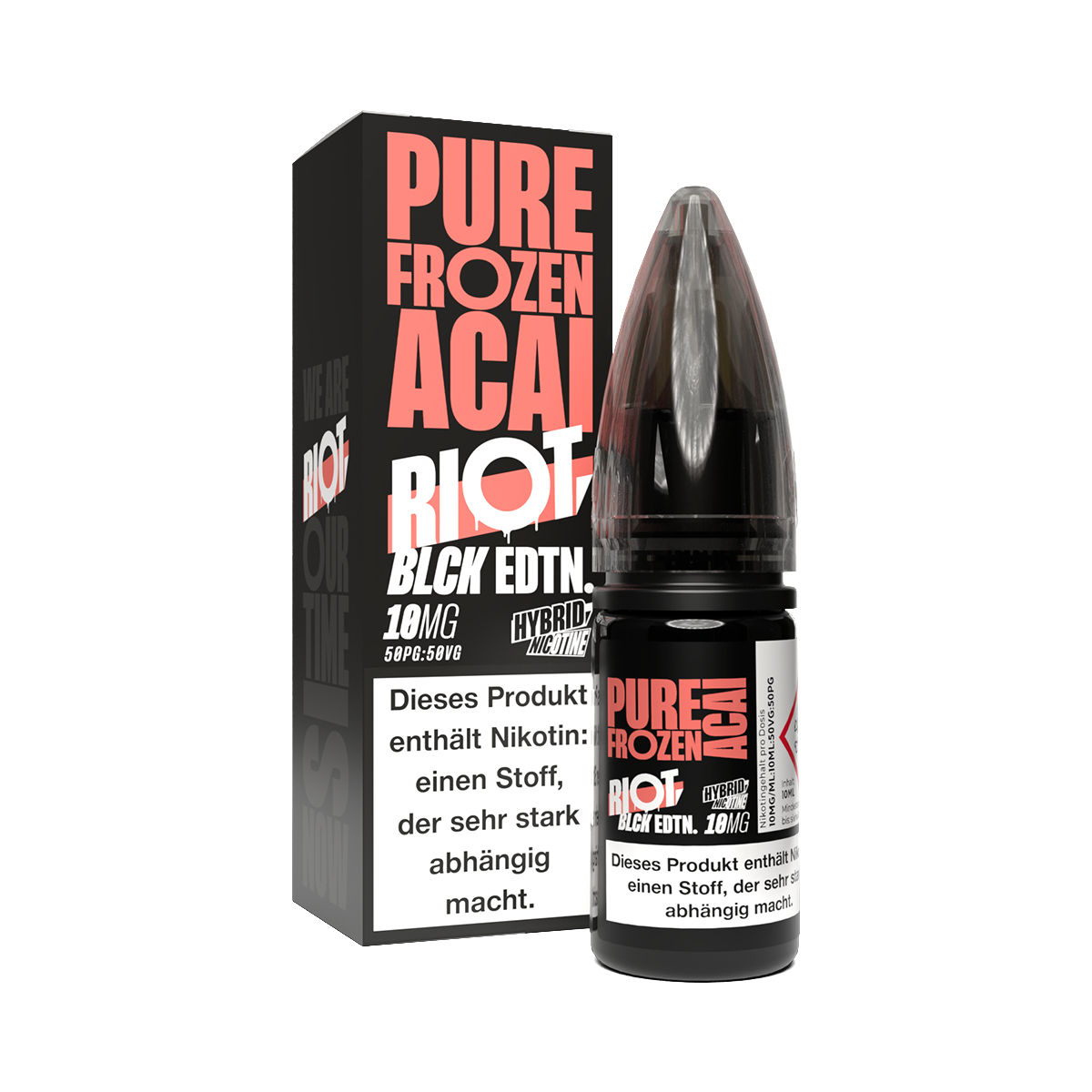 Riot Squad - BLCK Edition - Pure Frozen Acai - 10ml Fertigliquid (Hybrid Nikotinsalz)