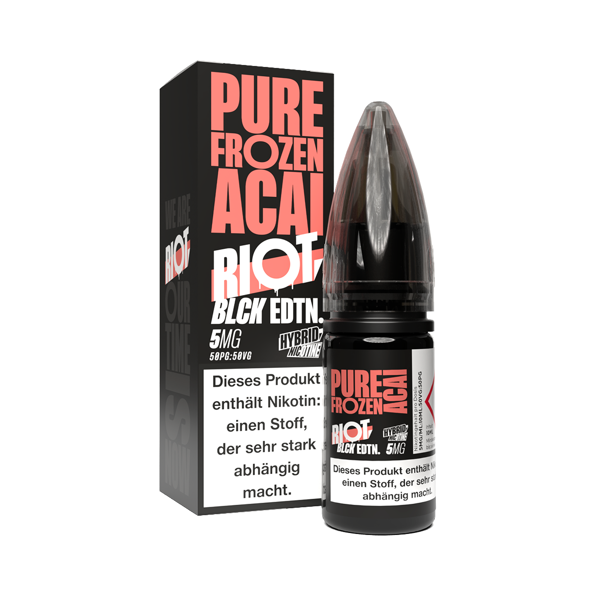 Riot Squad - BLCK Edition - Pure Frozen Acai - 10ml Fertigliquid (Hybrid Nikotinsalz)
